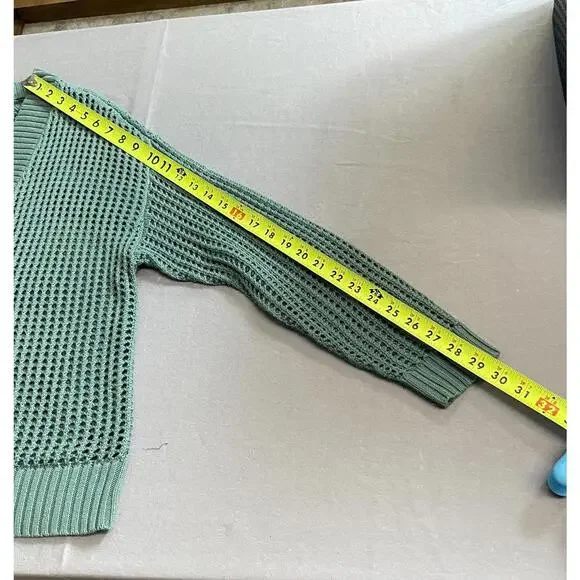 Torrid open stitch green cardigan sweater size Large - Picture 6 of 10